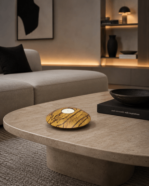 PHOTOPHORE BOIS SERPENT ROND – Image 3