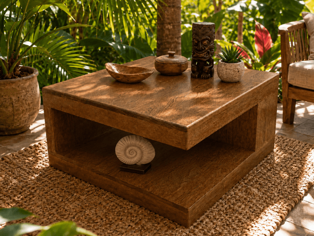TABLE BASSE CARREE EN WACAPOU – Image 4